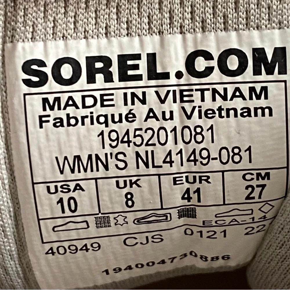 SOREL Womens Kinetic Grey sneaker shoes size 10 - Picture 7 of 8